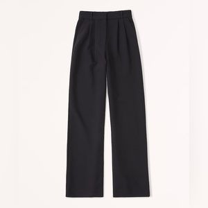 Abercrombie & Fitch Tailored Wide Leg Pants Womens Size Medium Short Black